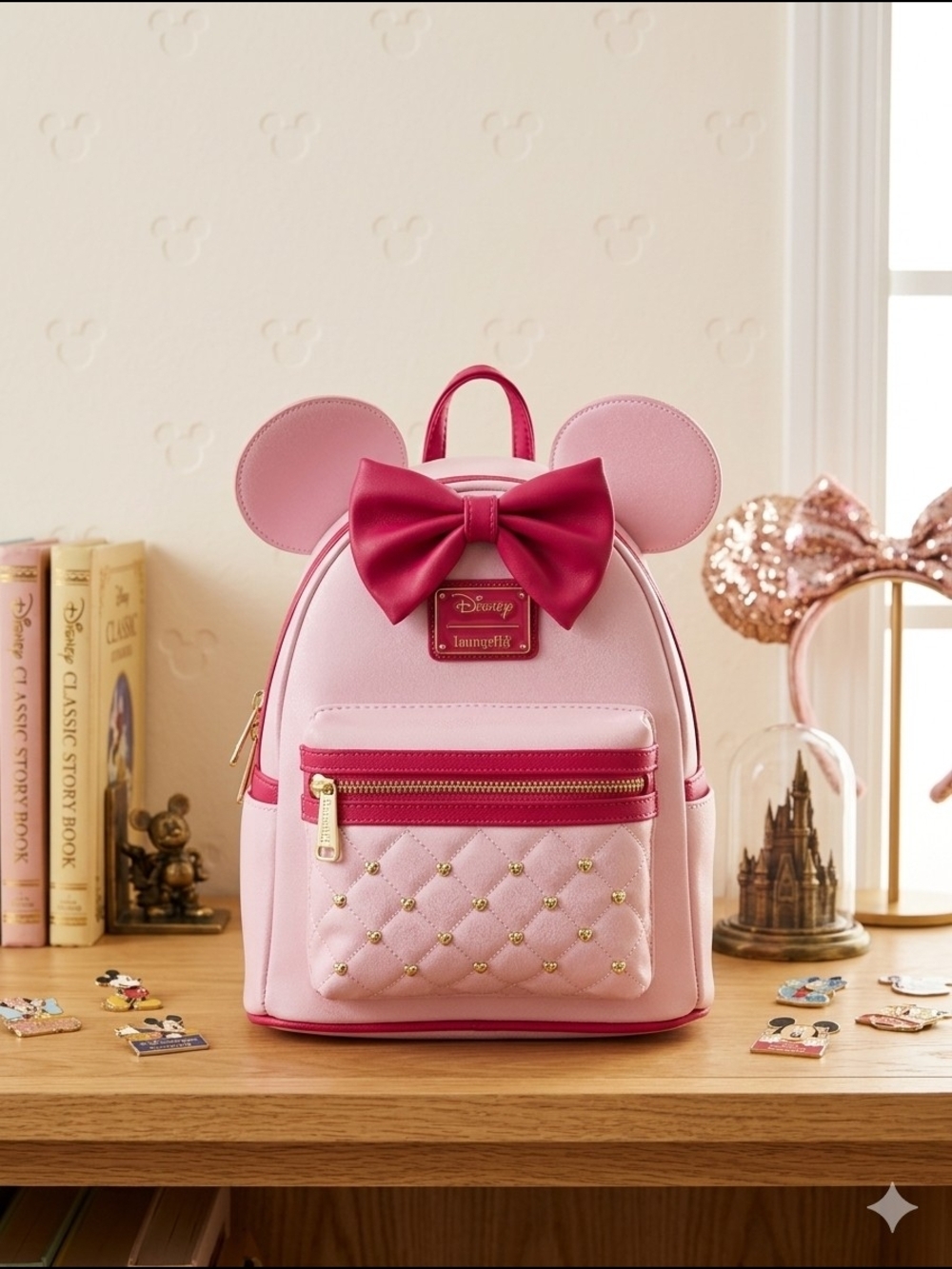 Loungefly Disney The Minnie Mouse Classic Series Mini Backpack  (NWT)